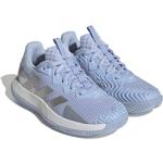 Reduzierte Hellblaue adidas SoleMatch Control Tennisschuhe mit Schnürsenkel in Normalweite aus Mesh atmungsaktiv für Damen Größe 42 