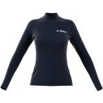 Blaue Atmungsaktive adidas Terrex Damenfunktionsshirts zum Skifahren 
