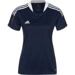 Reduzierte Dunkelblaue adidas Performance V-Ausschnitt T-Shirts aus Mesh für Damen Größe XS 