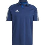 Blaue Kurzärmelige adidas Tiro 23 Kurzarm-Poloshirts für Herren Größe M 