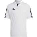 Weiße Kurzärmelige adidas Tiro 23 Kurzarm-Poloshirts für Herren Größe M 