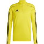 Reduzierte Gelbe adidas Performance Stehkragen T-Shirts für Herren Größe L 