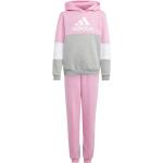 adidas Trainingsanzug Colourblock Fleece (Baumwollmix) pink/grau Mädchen