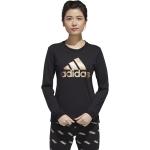 Schwarze Streetwear Langärmelige adidas T-Shirts für Damen Größe XS 