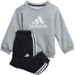 Adidas H28835 I BOS Logo Jog Tracksuit Unisex Top:medium Grey Heather/White Bottom:Black/White Größe 0-3M