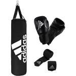 adidas Boxing-Set Performance, Boxsack-Kit 90 x 30 cm – 20 kg, inkl. Boxhandschuhen Größe 10 oz und Bandagen, schwarz/weiß