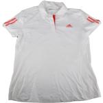 Weiße Kurzärmelige adidas Barricade Kurzarm-Poloshirts für Damen Größe L 