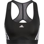 Adidas Women's ADIDAS Powerreact Training Medium-Support 3-Stripes Bra Black/White Black/White XS/A-C
