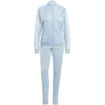 adidas Women's Essentials 3-Stripes Track Suit Trainingsanzug, Wonder Blue/White, XL