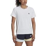 Weiße Kurzärmelige adidas Run It T-Shirts für Damen Größe M 