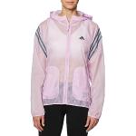 Adidas Womens Windbreaker Run Icons 3-Stripes Hooded Running Windbreaker, Bliss Lilac, HK9122, L