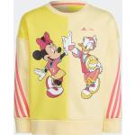 Magentafarbene adidas Disney Entenhausen Daisy Duck Kindersweatshirts mit Maus-Motiv aus Fleece Größe 128 