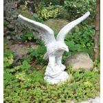 Weiße 19 cm Deko-Vögel für den Garten aus Kunststein 