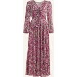 Rosa Maxi V-Ausschnitt Lange Abendkleider mit Reißverschluss aus Polyester für Damen Größe M für den für den Winter 