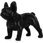 ADM - 'Französische Bulldogge' - Dekorierte Skulptur aus rissigem Glas - Schwarz - H38 cm