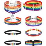 Geflochtene LGBT Damenarmbänder aus Nylon 8-teilig 