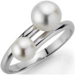 Silberne Adriana Damenperlenringe mit Echte Perle Größe 56 