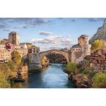 Holz-Bild 110 x 70 cm: Historische Brücke von Mostar in Bosnien und Herzegowina (152863901)