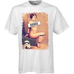 adrotes Herren T-Shirt Rebel Leia ADSW10008 (4XL, White)