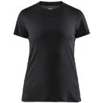 Schwarze Kurzärmelige Craft T-Shirts mit Reißverschluss aus Polyester für Damen 