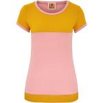 Senfgelbe Color Blocking Kurzärmelige Vegane Bio Nachhaltige Jerseyshirts aus Jersey für Damen Größe XL 