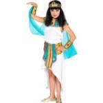 Blaue Ärmellose Maxi Cleopatra-Kostüme für Kinder 