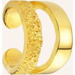 Goldene Runde Ear Cuffs & Ohrklemmen glänzend handgemacht für Damen 