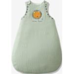 Grüne Unifarbene Vertbaudet Babyschlafsäcke mit Löwen-Motiv mit Reißverschluss aus Jersey für Babys 