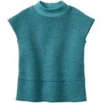 Petrolfarbene Ärmellose Waschbär Nachhaltige Stehkragen Longpullover für Kinder & Long Sweatshirts für Kinder aus Wolle Größe 134 