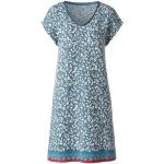 Blaue Unifarbene Romantische Ärmellose Dunque Bio Nachhaltige V-Ausschnitt Strickkleider aus Baumwolle für Damen 