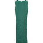 Grüne Elegante Ärmellose COS Maxi U-Boot-Ausschnitt Plisseekleider für Damen Größe S 