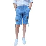 Blaue AERONAUTICA MILITARE Herrenbermudas mit Reißverschluss aus Baumwolle Größe XXL für den für den Sommer 