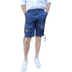 Blaue Casual AERONAUTICA MILITARE Herrenbermudas mit Reißverschluss aus Baumwolle Größe M für den für den Sommer 