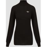 Reduzierte Schwarze AERONAUTICA MILITARE Rollkragen Kaschmir-Pullover aus Wolle für Damen Größe M 