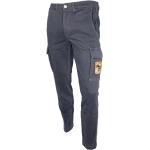 Blaue Bestickte AERONAUTICA MILITARE Jeans mit Stickerei mit Reißverschluss aus Baumwolle für Herren Größe L für den für den Winter 