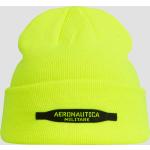 Reduzierte Gelbe Unifarbene AERONAUTICA MILITARE Herrenmützen aus Acryl für den für den Winter 