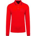 Reduzierte Rote Langärmelige AERONAUTICA MILITARE Langarm-Poloshirts aus Baumwolle für Herren Größe XL für den für den Herbst 