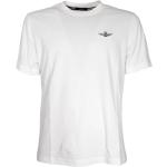 Weiße Kurzärmelige AERONAUTICA MILITARE T-Shirts mit Vogel-Motiv für Herren Größe S 