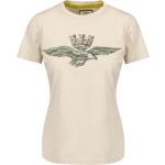 Reduzierte Beige Vintage Kurzärmelige AERONAUTICA MILITARE T-Shirts aus Baumwolle für Damen Größe XS 