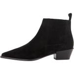 Schwarze Elegante aeyde Spitze Ankle Boots & Klassische Stiefeletten aus Veloursleder für Damen Größe 38 