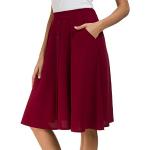 Burgundfarbene Midi Festliche Röcke aus Polyester für Damen Größe L für den für den Sommer 