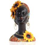 Schwarze Afrikanische Skulpturen mit Blumenmotiv 