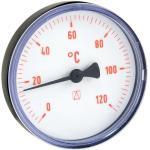 AFRISO Bimetall-Thermometer - Gehäuse ABS-Kunststoff schwarz (Ø 63 mm), 1/2'' x 40 mm, Skala 0-120 °C, ROT