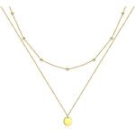 Nickelfreie Goldene Zweireihige Halsketten & Mehrlagige Halsketten vergoldet aus Gold für Damen 