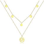 Reduzierte Nickelfreie Goldene Zweireihige Halsketten & Mehrlagige Halsketten mit Weltkartenmotiv vergoldet für Damen 
