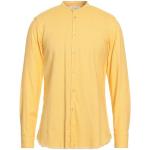 Reduzierte Gelbe Unifarbene Langärmelige AGLINI Herrenlangarmhemden mit Knopf aus Baumwolle 
