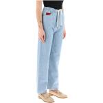 Reduzierte Blaue Agnona Straight Leg Jeans mit Reißverschluss aus Denim für Damen Größe XL 