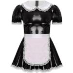 Schwarze Midi Zimmermädchen-Kostüme aus Lackleder für Herren Größe 4 XL 
