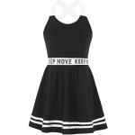 Schwarze Unifarbene Casual Kurzärmelige Midi Kindershirtkleider Handwäsche für Mädchen Größe 146 für den für den Sommer 