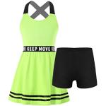 Grüne Unifarbene Casual Kurzärmelige Midi Kindershirtkleider Handwäsche für Mädchen Größe 134 für den für den Sommer 